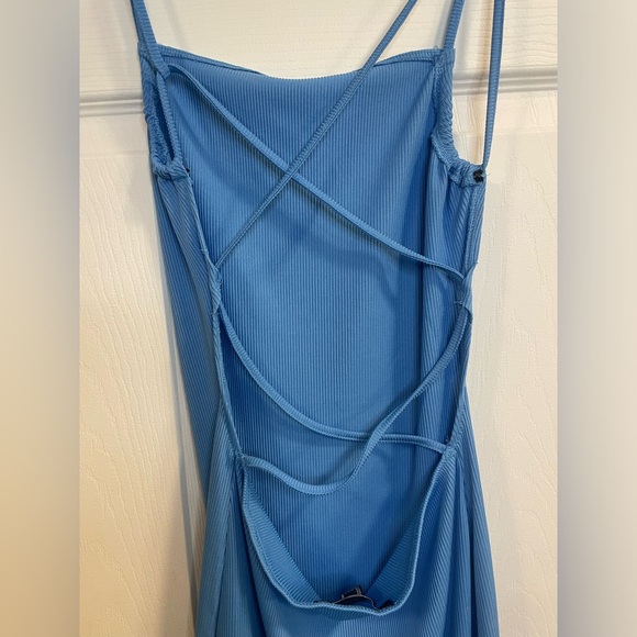 Blue strappy back minidress - Picture 2 of 9